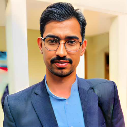 Profile Picture of Zeeshan Ahmed with glasses anb blue suit